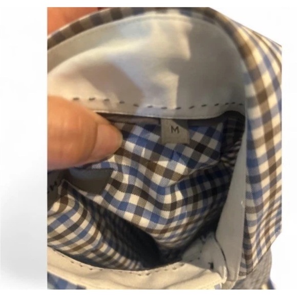 Givenchy Men Blue Checkered Long Sleeve Button Up Shirt Size Medium - Picture 6 of 7